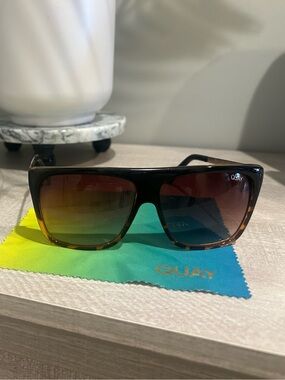 Quay Australia Tortoiseshell Frame Sunglasses with Brown Gradient Lenses
